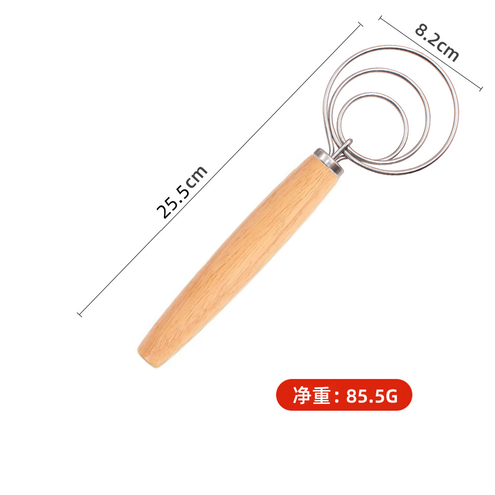 Mejorada de 13 pulgadas mango de roble bobina de masa danesa fabricante de harina herramienta para hornear harina manual de hogar agitación