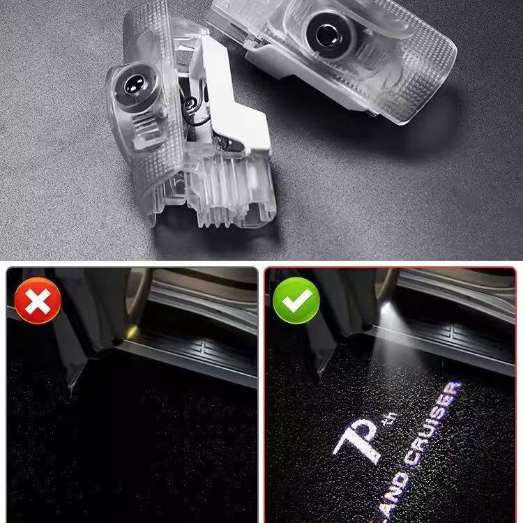 Aplicable a Land Cruiser LC300 puerta luces de bienvenida patrulla tierra reconstruida de alta definición de proyección láser decoración de luz de atmósfera