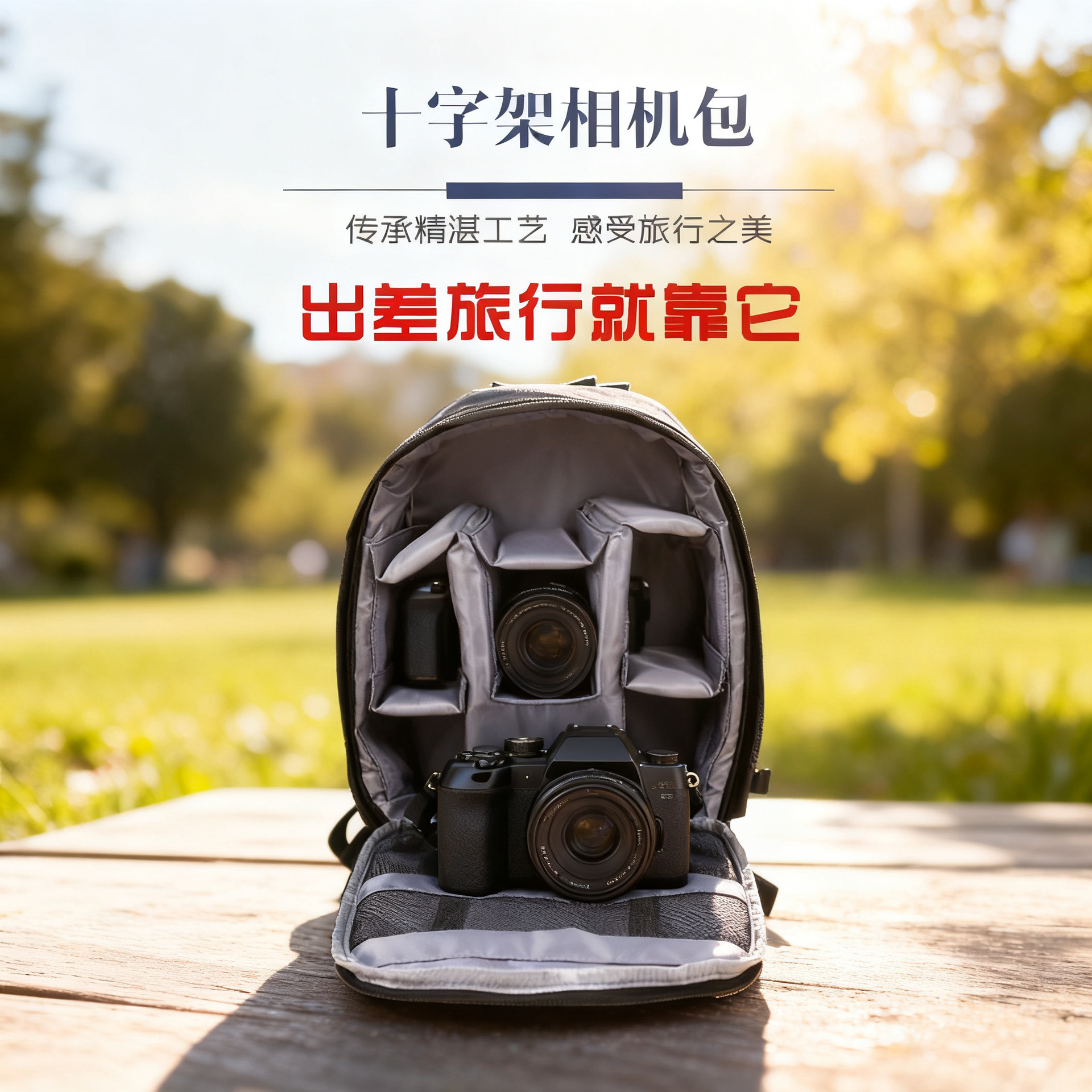 Cross-border outdoor leisure DSLR backpack, professional waterproof camera bag, lens storage bag, camera bag liner
