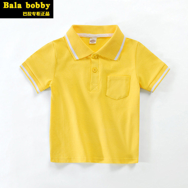 Balabobby Baby Infant Boys Girls 100% Cotton Polo Shirt 0-6 Years Old Children's Top Short Sleeve 