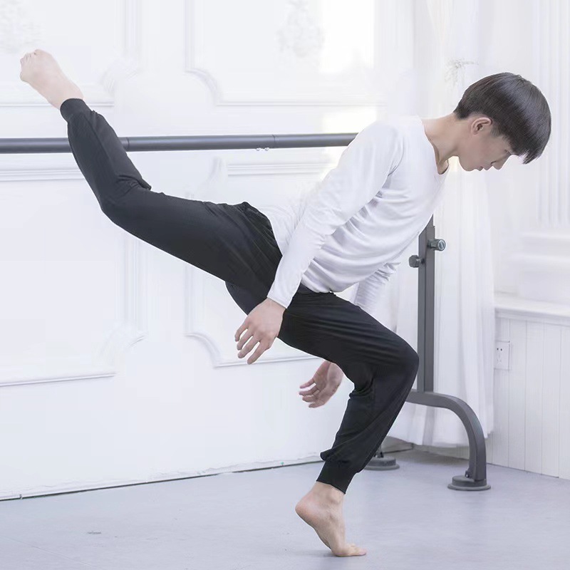 White Long Sleeve Black Trousers