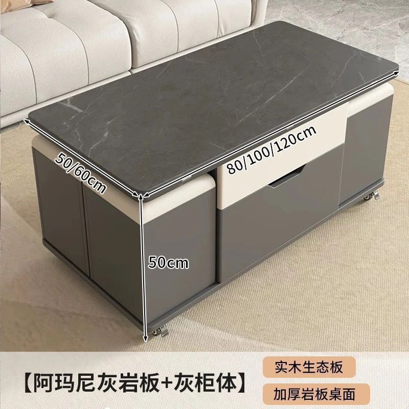 多功能折叠茶桌升降茶几餐桌两用北欧小户型简约现代客厅创意家具|undefined