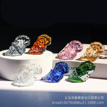 创意水晶工艺品小海螺海洋动物纸镇笔架桌面办公客厅玄关水晶摆件