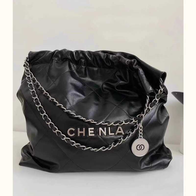 22bag Xiaoxiang Lingge Gold Coin Chain Women's Bag Shoulder Underarm Bucket Bag Tote Garbage Large Capacity Shopping Bag