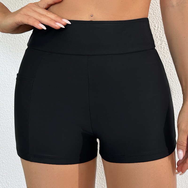 New Style Tight-Fitting Sports High-Waisted Hip-Lifting Elastic Pocket Yoga Swim Shorts for Women Sh750