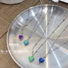 Brand necklace stainless steel, round beads, Japanese and Korean