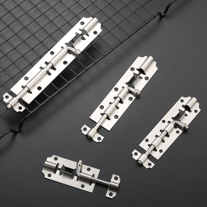 不锈钢插销3寸4寸门栓老式门窗插销卫生间百叶窗明装防盗明插锁扣