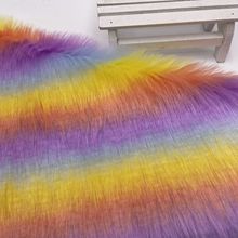 彩色毛绒布条纹毛绒间条长毛绒色织提花人造毛落水毛仿兔毛服装