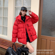 琪镌绘制冬季新款羽绒服女装厚实韩版立领宽松面包服90绒外套6815