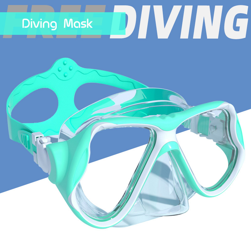 Adult Silicone Diving Goggles, Scuba Snorkeling Equipment, Nose Protection, Anti-Choking, Tempered Glass Large Frame Myopia Swimming Mask