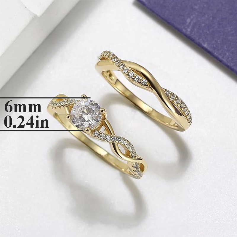 Long Rui wish hot sale new twist diamond ring copper European and American fashion twisted diamond engagement wedding ring women