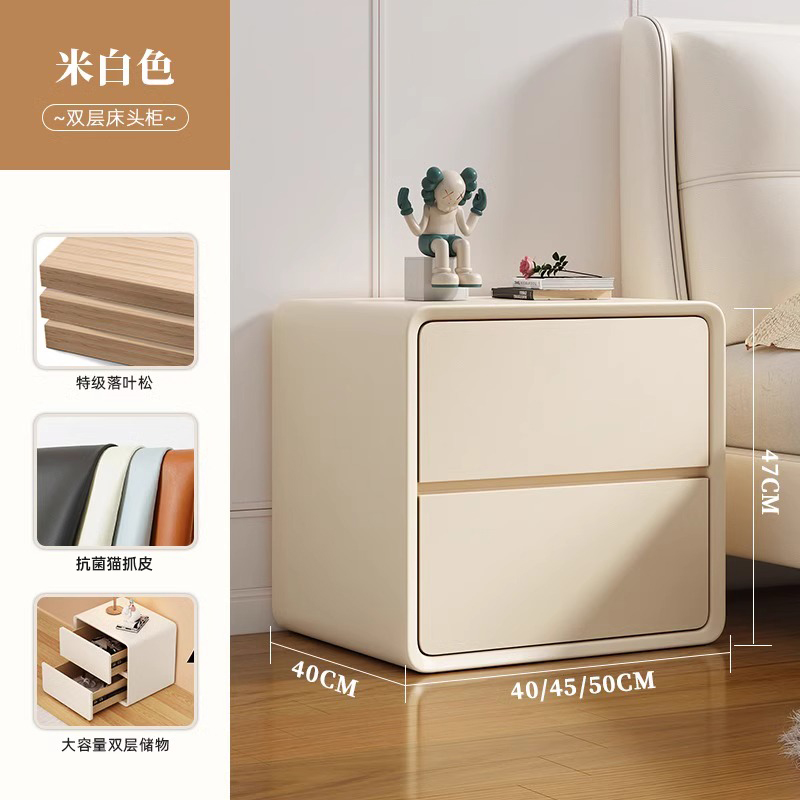 Mesa de cabezal de cama de madera maciza pequeña habitación doméstica al lado de la cama armario de almacenamiento estante de almacenamiento 2025 explosión lujosa sensación de alto nivel