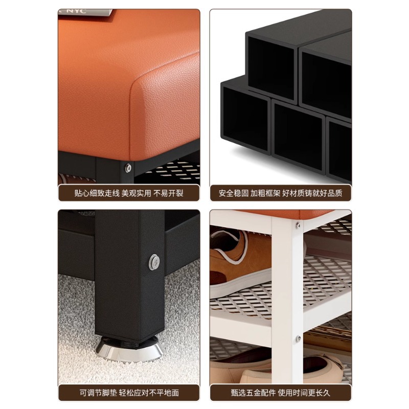 Taburetes personalizados en la puerta de metal simple en la casa se pueden sentar en la puerta, taburetes bajos de lujo ligeros, taburetes para cambiar zapatos