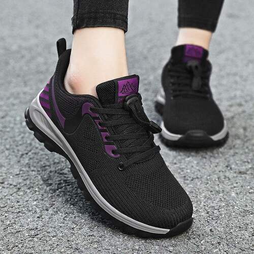 Women's Spring and Autumn Air-Permeable Anti-Slip Soft Sole Mesh Mother's Middle-Aged Elderly Footwear Exercise Sneakers Leisure Walking Shoes