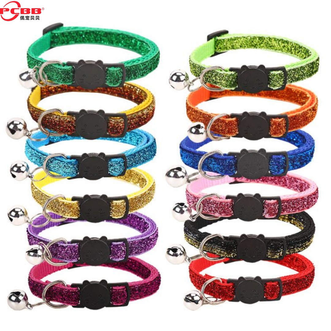 Collar de gato para mascotas con campana Collar de cara de gato con hebilla de seguridad Anillo de gato Collar de vellón de cebolleta Cadena linda