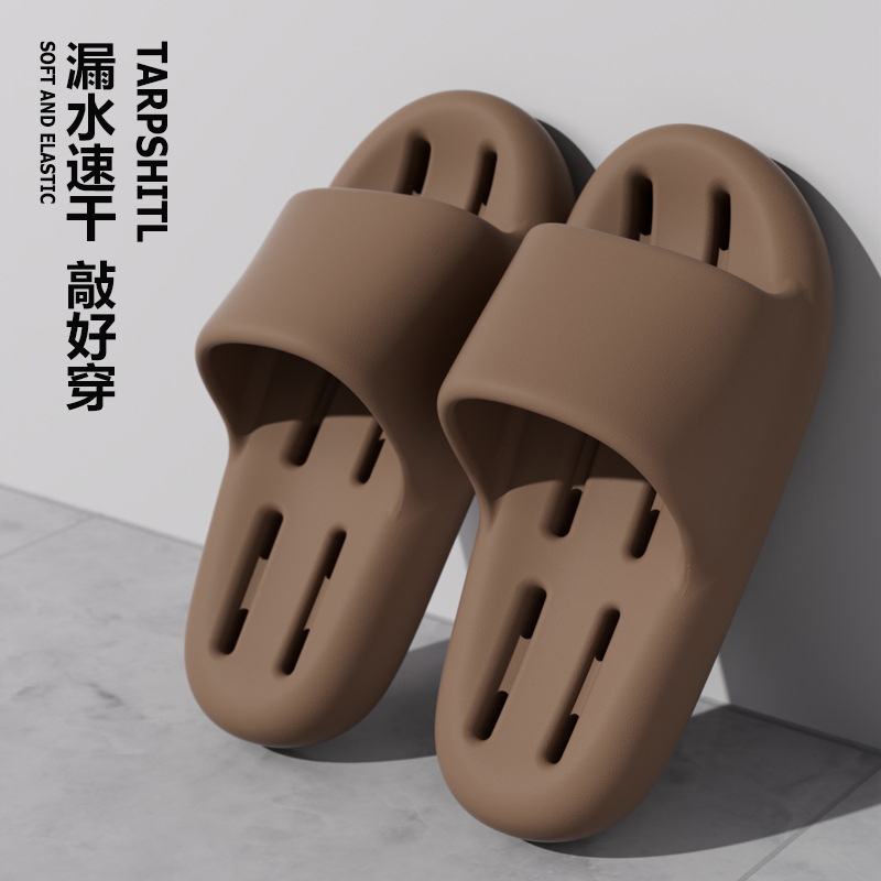 Zapatillas de baño para mujer, interior para el hogar, fondo grueso, antideslizante, hueco, secado rápido, baño, baño, sandalias y pantuflas con goteras para hombre