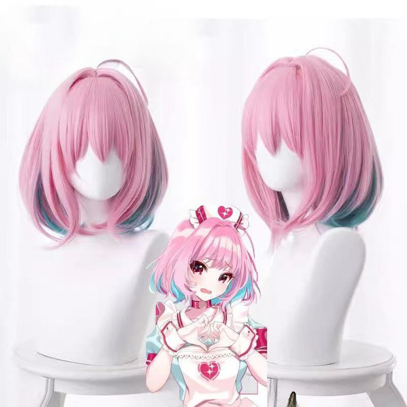 Meng Qian Idol Master Cinderella Girls Starlight Stage Dreaming of Liyameng Cosplay Wig Pink Bobo Hair Meng Qian Idol Master Cinderella Girls Starlight Stage Dreaming of Liyameng Cosplay Wig Pink Bobo Hair