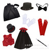 Magician Set Magic Magic High Hat Black Hat Magic Hat Glove Gloves Magic Stand Magic Hat