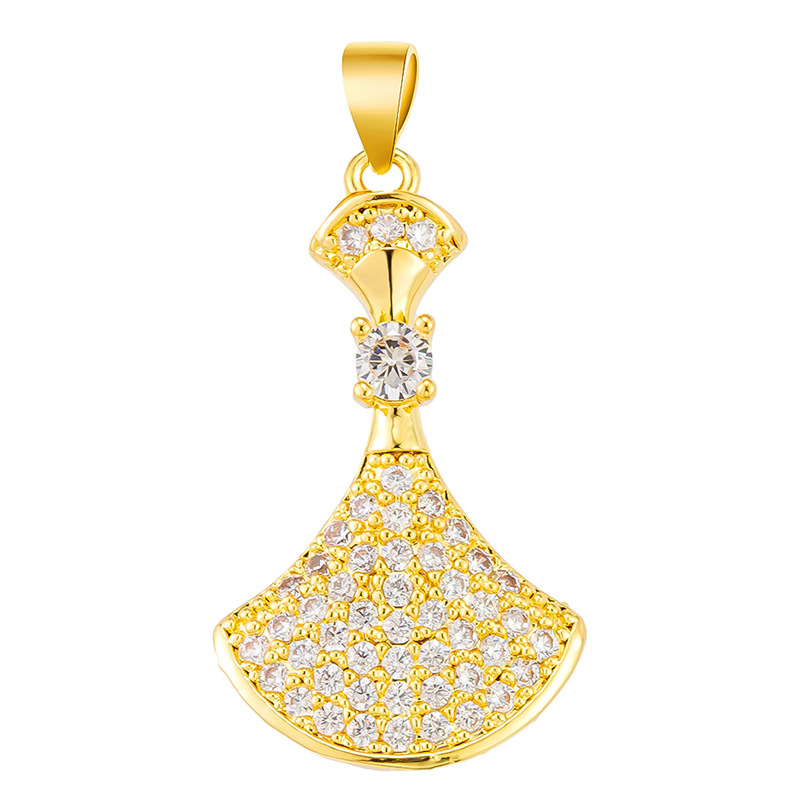 Colgante de cobre micro incrustado Gufasha oro goteo de aceite perlas de transferencia DiDi con perlas de acessorios de perlas huecas fábrica de perlas al por mayor