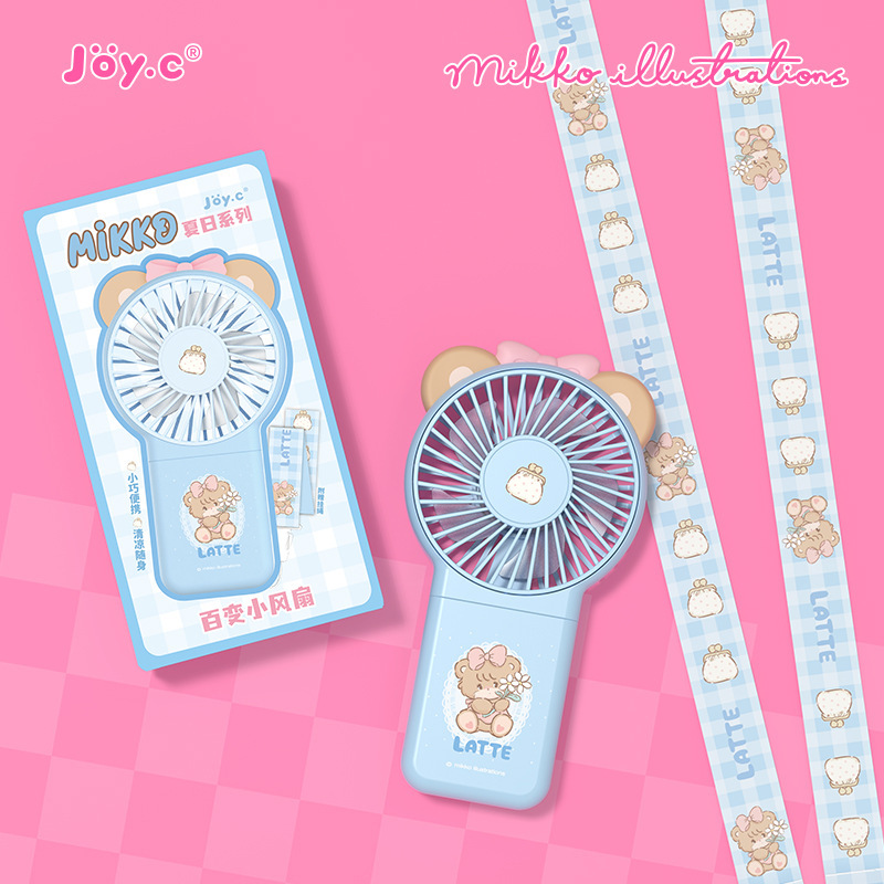 Mikko シリーズさまざまな小型ファンポータブルミニかわいい漫画 USB ハンドヘルド首吊り折りたたみファン|undefined