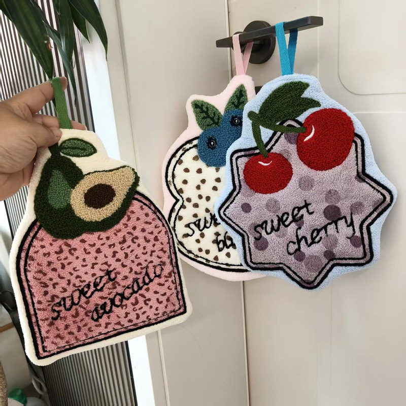 Cross-Border Supply Printed Fruit Coral Fleece Hand Towel for Home Kitchen and Bathroom, Absorbent and Thickened, Children's Gift Cross-Border Supply Printed Fruit Coral Fleece Hand Towel for Home Kitchen and Bathroom, Absorbent and Thickened, Children's Gift