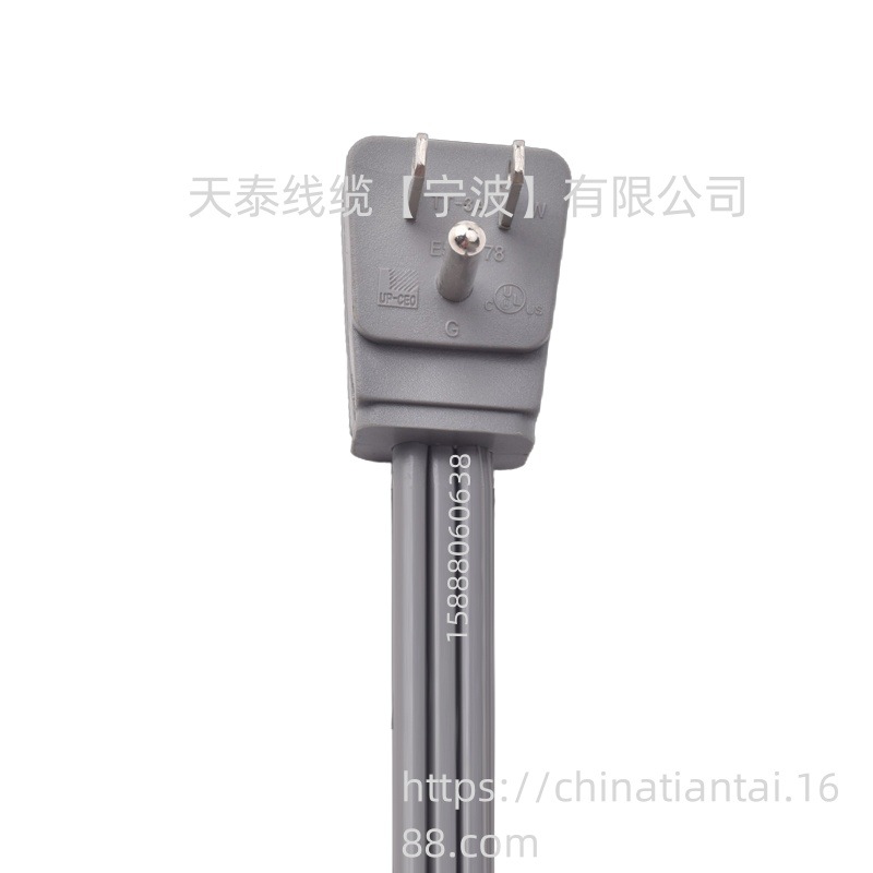 【源头工厂】灰色美规加拿大插头线 美标墨西哥三芯平行电源线