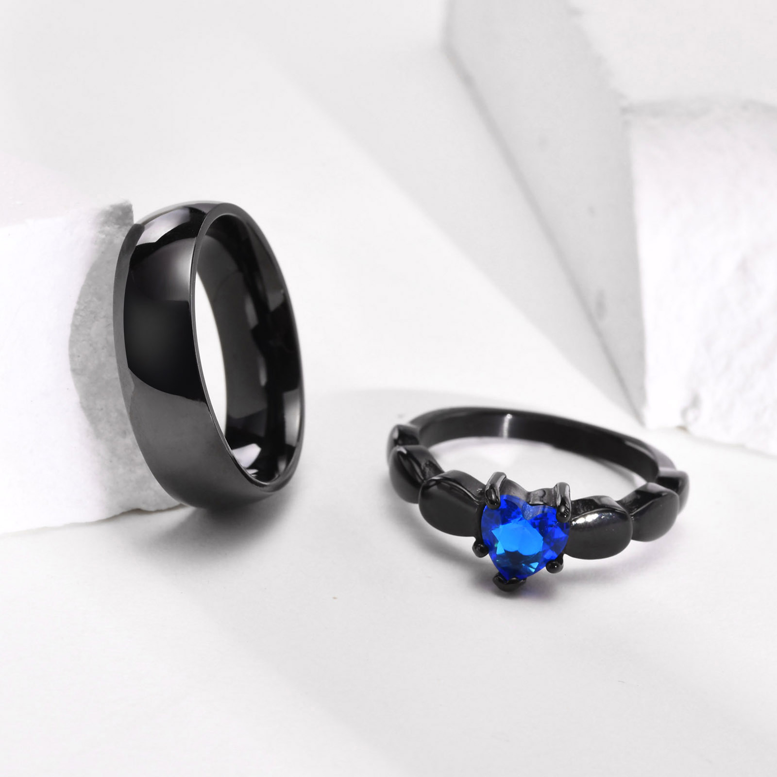 Simple Style Heart Shape Titanium Steel Rings Inlay Zircon Stainless Steel Rings display picture 7