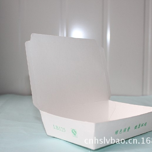 绿保一次性纸餐盒纸饭盒快餐打包盒外卖打包盒300ml