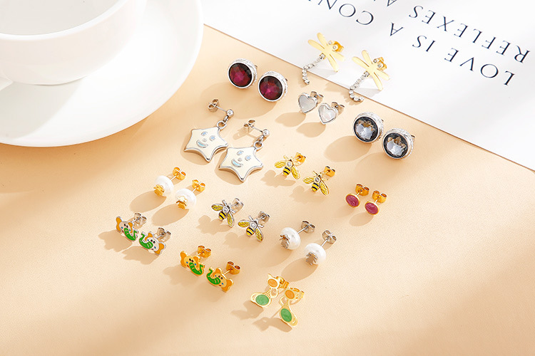 fashion creative dragonfly earrings diamond necklace set wholesale