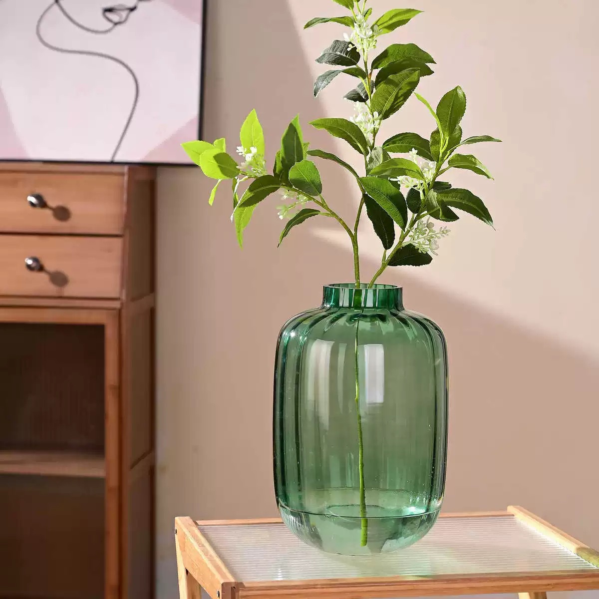 Moderno caballo borracho de madera colorido pan de vidrio gran abdomen agua transparente decoración floral sala de estar plantación de flores regalos de vacaciones