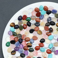 1475-8X10mm水滴戒面天然水晶單弧面幾何DIY飾品鑲嵌裸石配件批發