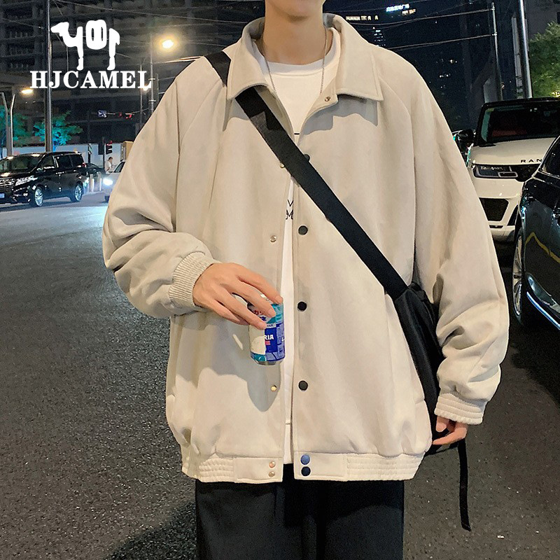 Camel HJCAMEL suede autumn and winter coat men's spring and autumn fashion brand Pu Shuai fleece-lined top clothes baseball uniform Camel HJCAMEL suede autumn and winter coat men's spring and autumn fashion brand Pu Shuai fleece-lined top clothes baseball uniform