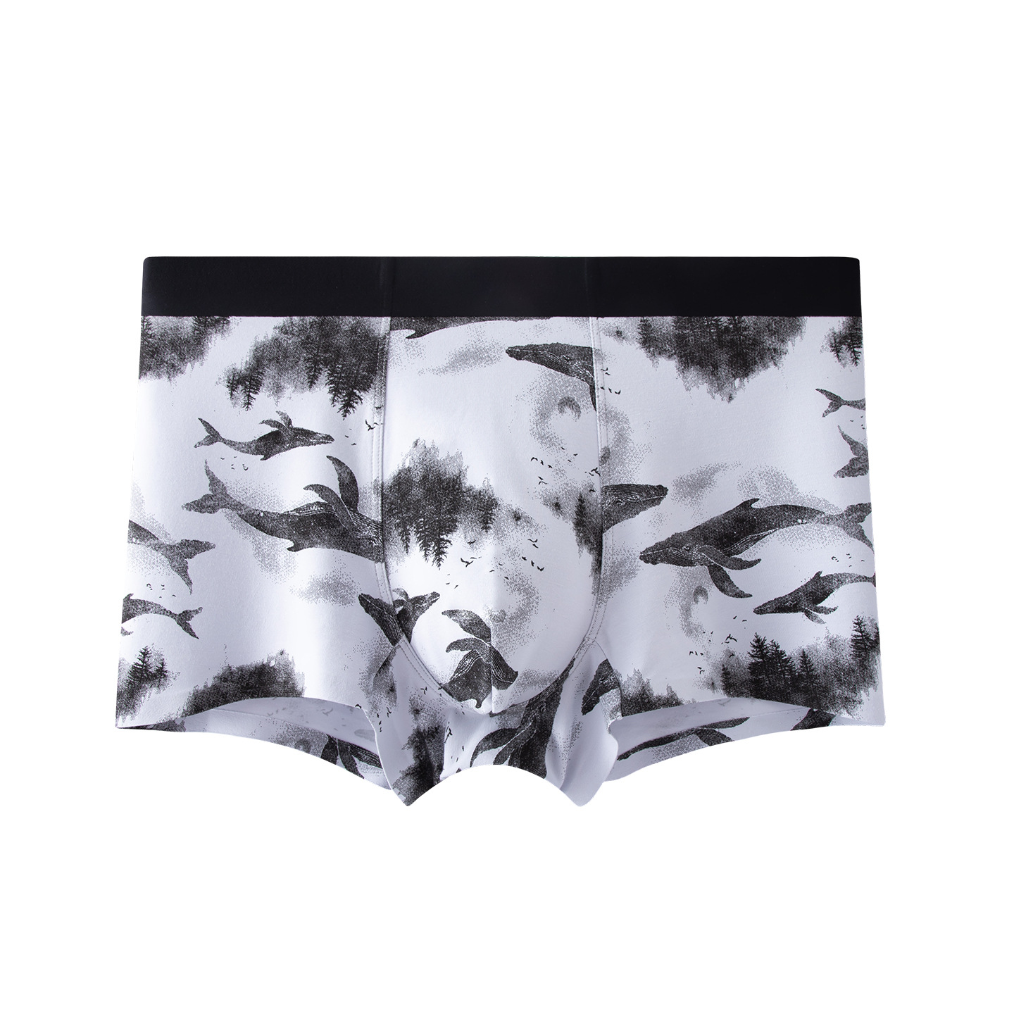 Tinta de tinta impresa de estilo nacional para hombre calzoncillos antibacterianos suaves y transpirables, calzoncillos sin marca, calzoncillos cortos para hombres