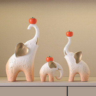 Wabi-Sabi Style Elephant Home Living Room Entrance Decoration Tv Cabinet Wine Cabinet Office Desktop Light Luxury High-End Ornaments