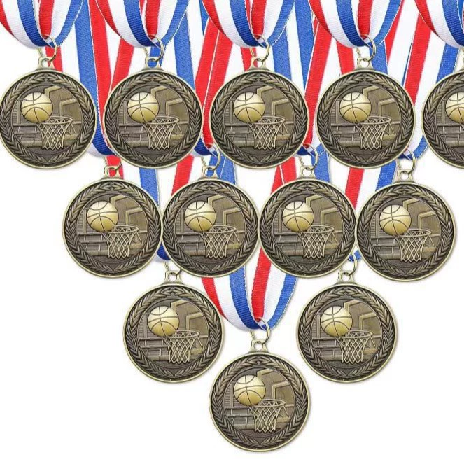 Металлическая медаль на заказ школьное школьное спортивное баскетбольное соревнование почетный цинковый сплав серебряная медь на заказ
