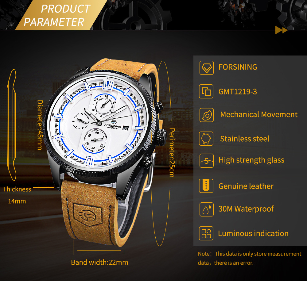 Forsining Automatic Mechanical Men's Watch Stainless Steel Case_voghion.com