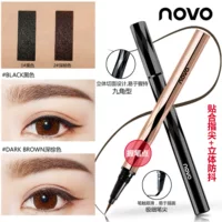 Жидкая подводка для глаз NOVO Slim для женщин Ультратонкая губчатая головка Водонепроницаемая и устойчивая к поту Долговечная не размазывающаяся подводка для глаз