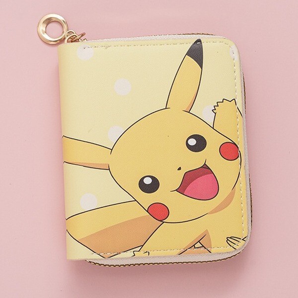 Fashionable Pikachu Cute Print Coin Purse Cartoon Anime Female Student Short Zipper Small Wallet Cross-Border Portable Fashionable Pikachu Cute Print Coin Purse Cartoon Anime Female Student Short Zipper Small Wallet Cross-Border Portable