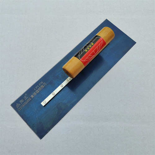 30cm serrated blue steel trowel painter's scraper large white tool wall trowel batch plaster knife push knife scraper putty teeth