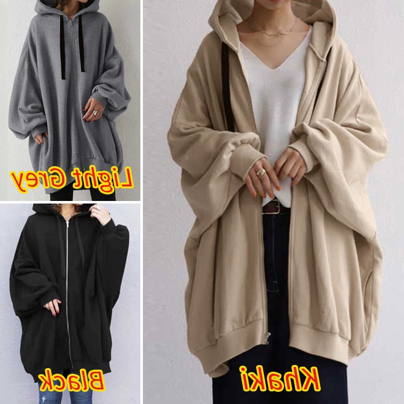 2023 Европейская и американская осень и зима за рубежом Новый женский сексуальный сплошной цвет европейский и американский свободный свитер модный с капюшоном на молнии