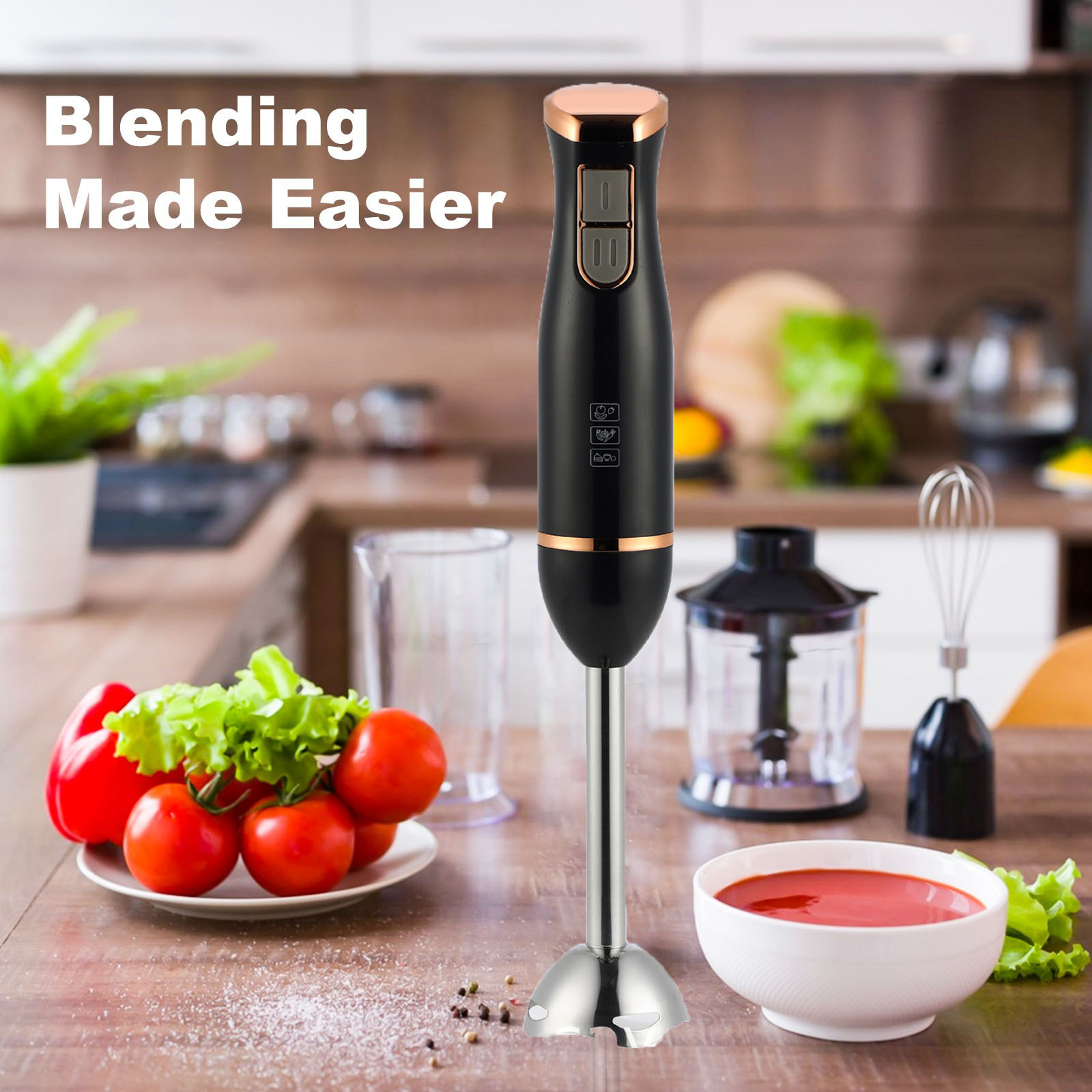 Transfronterizo 400W máquina de cocina de mano mezcladora eléctrica de cocina doméstica máquina multifuncional para batir huevos y exprimir jugo