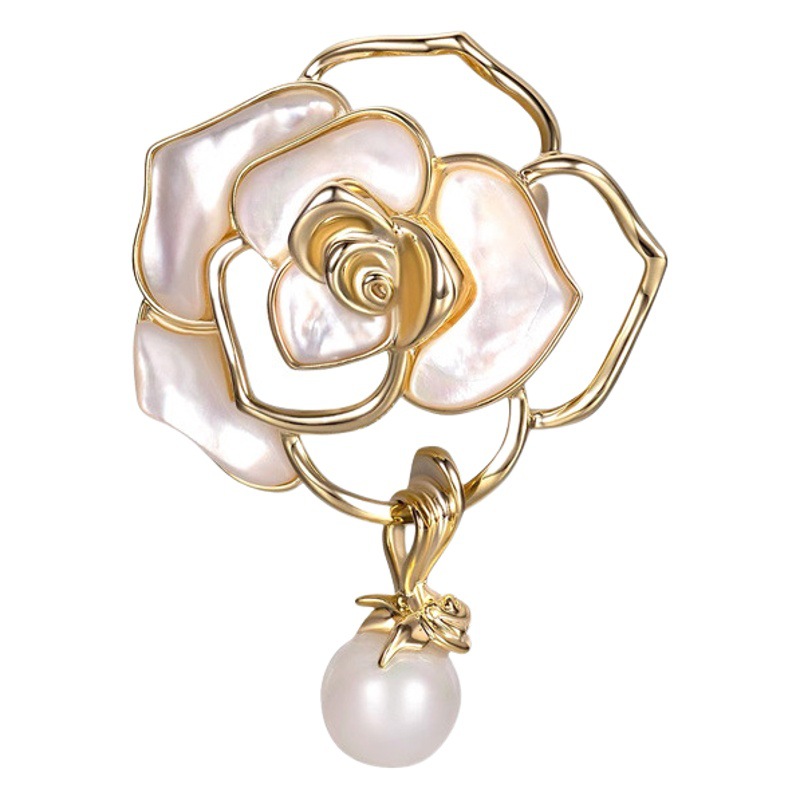 Diseño de nicho sentido Camelia broche mujer otoño traje grande pin ropa fija artefacto alto sentido ramillete Accesorios
