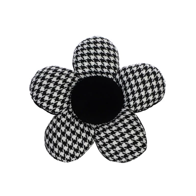 Seat cushion, seat cover — Trendy Car Interior Seat Cushion - flower-houndstooth-headrest-black