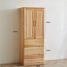 全实木衣柜家用卧室小户型五斗柜儿童挂衣橱60cm立柜储物收纳jω