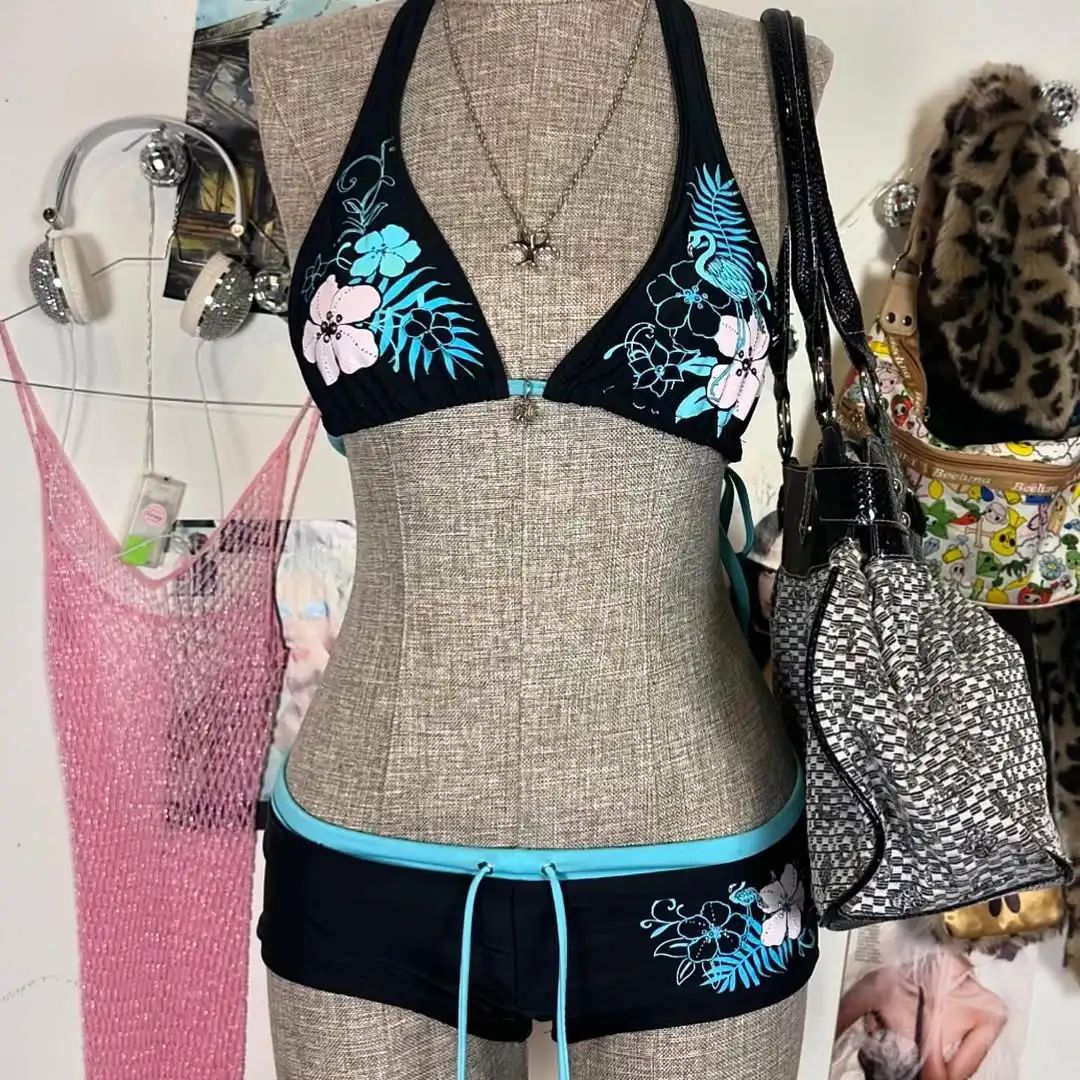 Spring Summer Y2K Slim Fit Bikini Swimwear Set Sexy European American Niche Design Trendy Spring/Summer Fashion_ecoleips.com