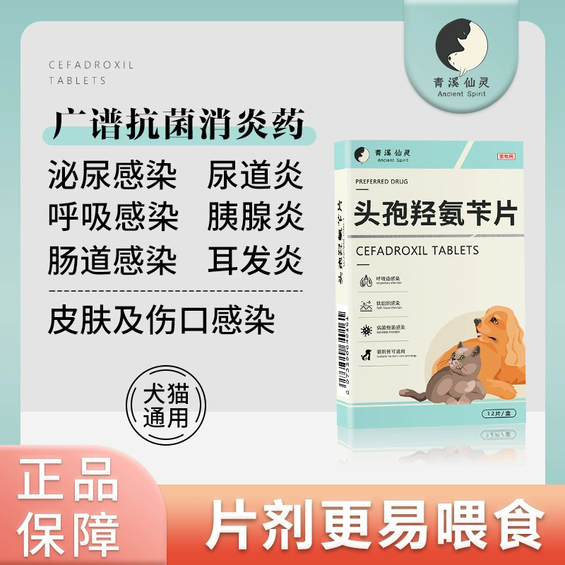 Антибактериальное средство для животных при респираторных инфекциях, вызванных травмами, оральные антибактериальные таблетки с цефалексином для собак и кошек.