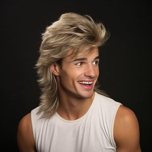 Men's Wigs European and American Men's Classic Nostalgic 80S Fancy Party Dress Props Golden Wig Headgear
