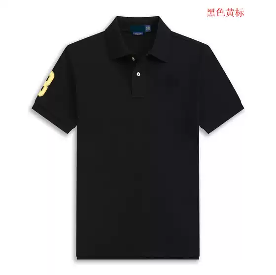 Rl Cross-Border Malaysian Men's Polo Shirt Export Laff Horse Embroidered Polo Lapel T-Shirt Short-Sleeved T-Shirt Pure Cotton