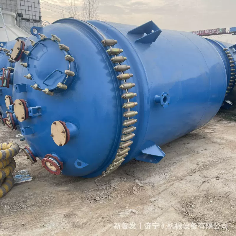 二手2吨搪瓷反应釜2不锈钢盘管反应釜内外加热盘管反应釜