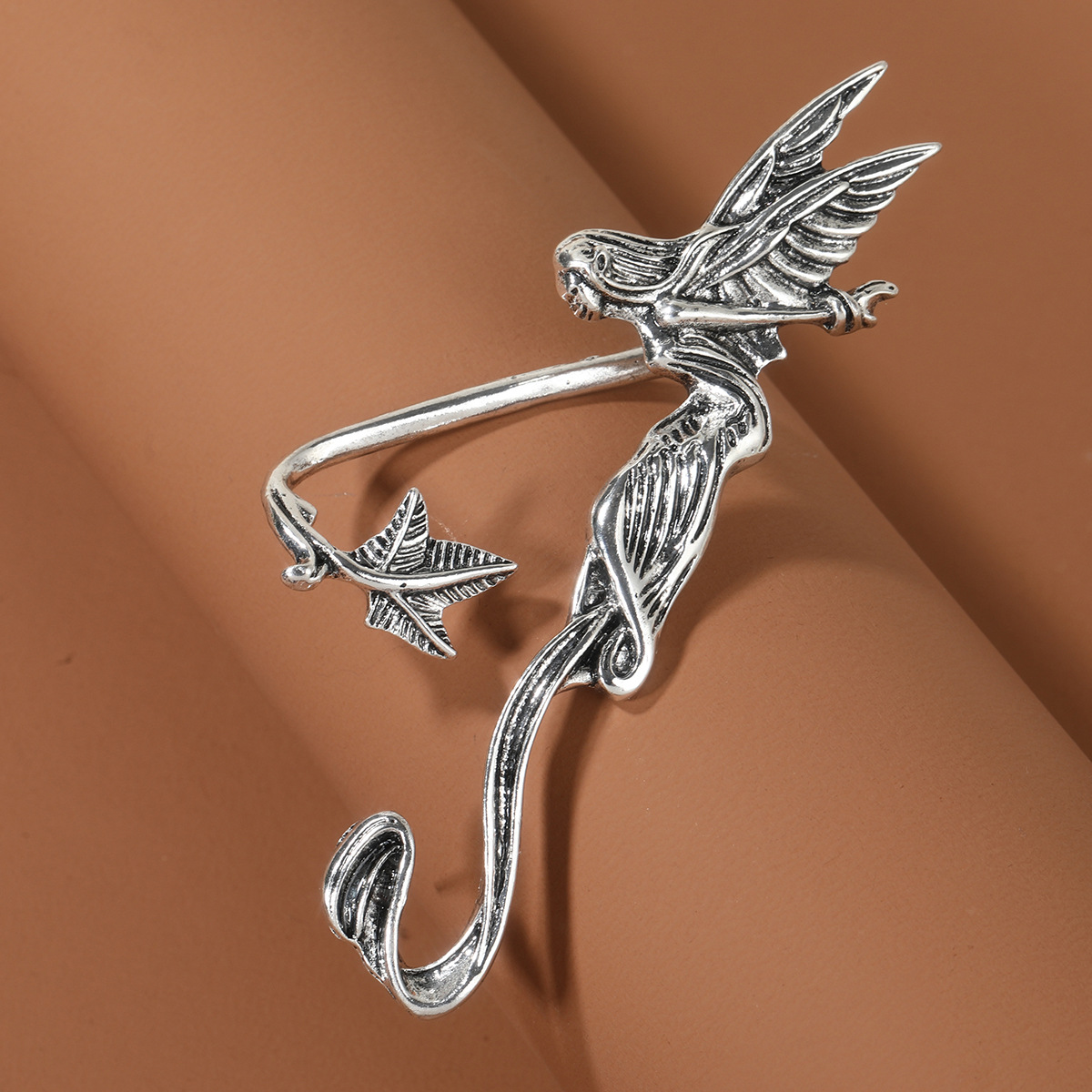 Orecchini gotici retrò con ali da elfo, clip per le orecchie per le donne, stile dark, stile punk, orecchini da diavolo, orecchini a forma di drago, ganci per le orecchie_voghion.com